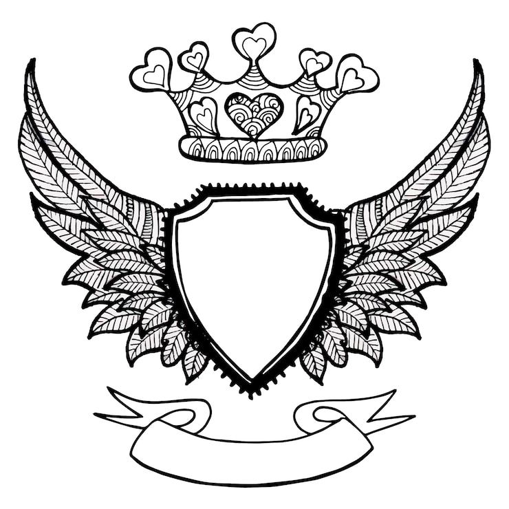 Vector gratuito fondo con escudo dibujado a mano