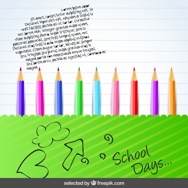Fondo de la escuela con lápices de colores