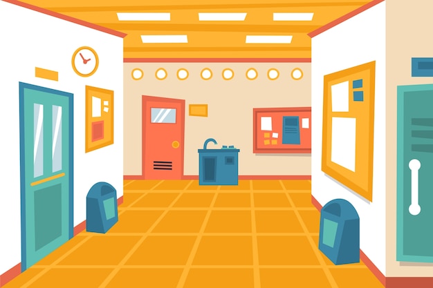 Fondo de escuela secundaria dibujado a mano
