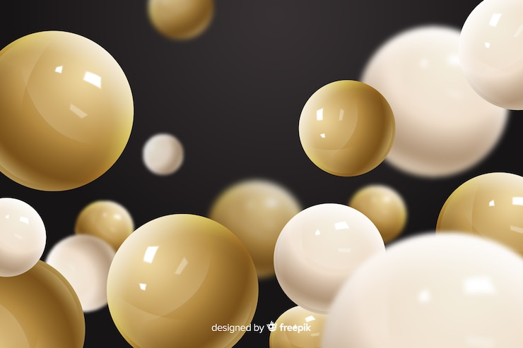 Vector gratuito fondo de esferas brillantes que fluye realista