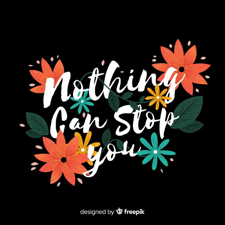 Vector gratuito fondo eslogan con flores dibujadas a mano