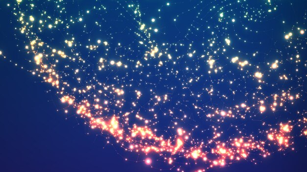 Fondo del espacio abstracto, explosión de partículas brillantes.