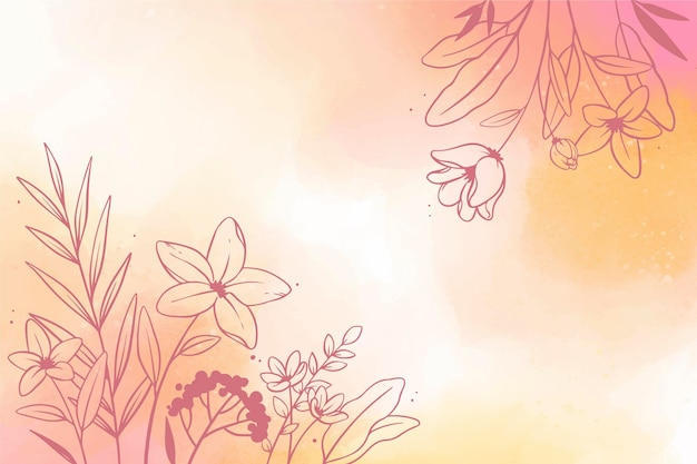 Fondo de espacio de copia acuarela con flores