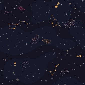 Fondo de espacio con estrellas brillantes