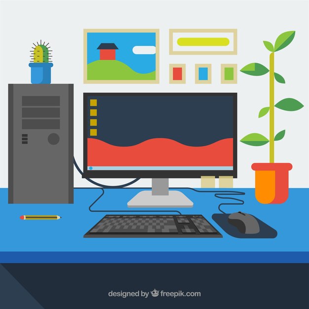 Fondo de espacio de trabajo colorido