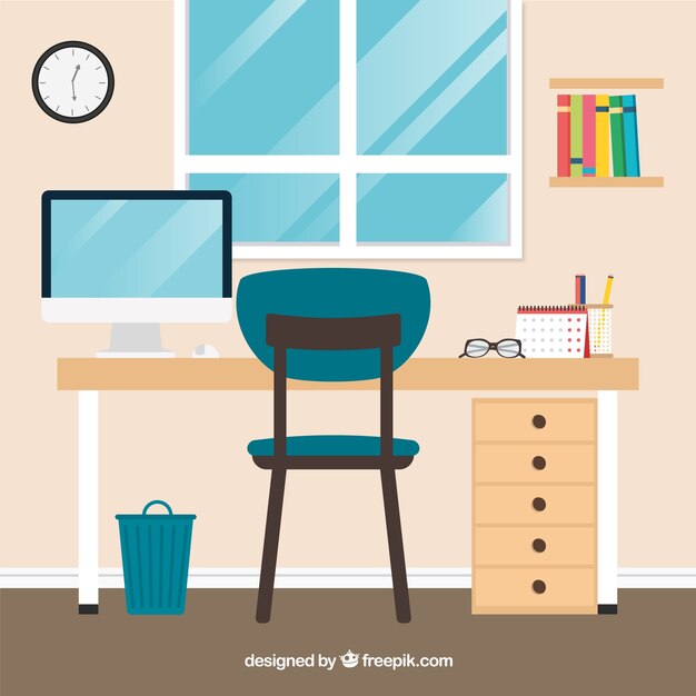 Fondo de espacio de trabajo de diseño gráfico en estilo hecho a mano