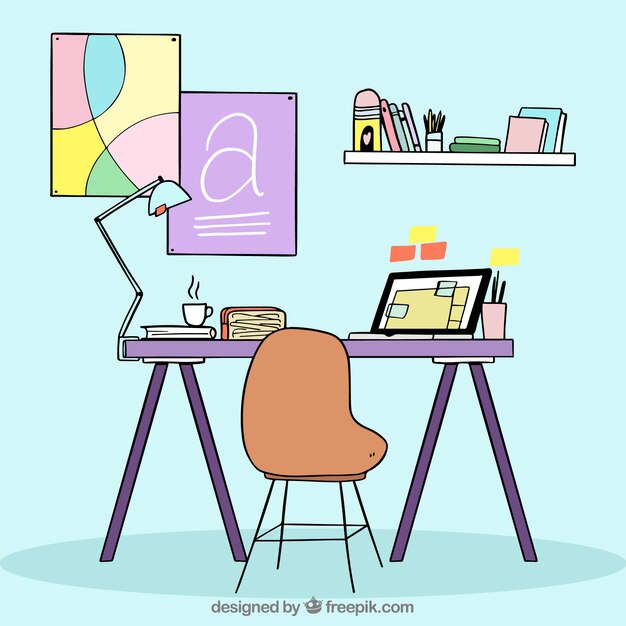Fondo de espacio de trabajo de diseño gráfico