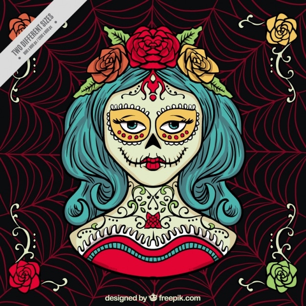 Vector gratuito fondo espeluznante para el día de los muertos