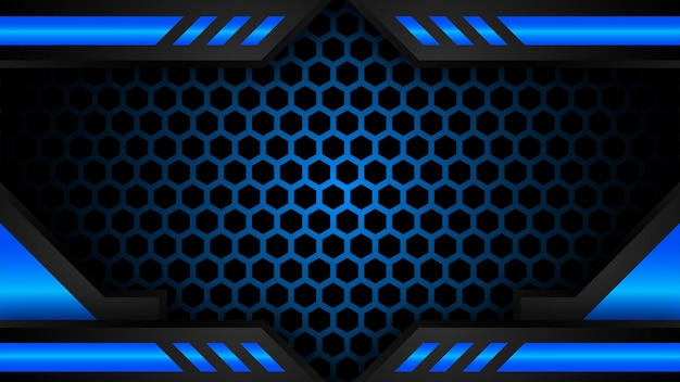Fondo de esport negro y azul futurista moderno