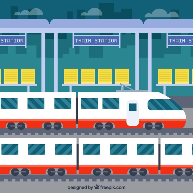 Fondo de estación de tren plana