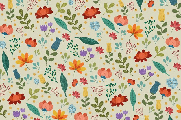 Fondo con estampado floral de colores