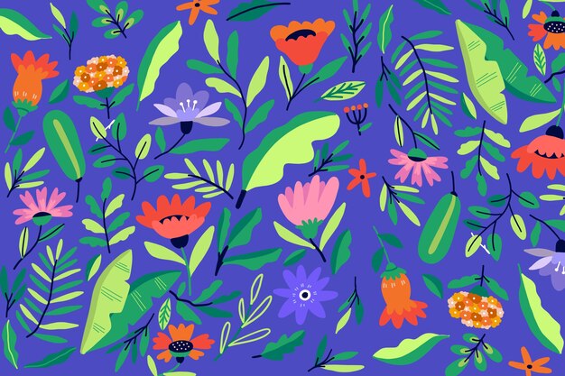 Fondo con estampado floral de colores