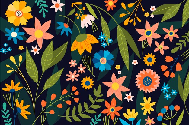 Fondo con estampado floral de colores