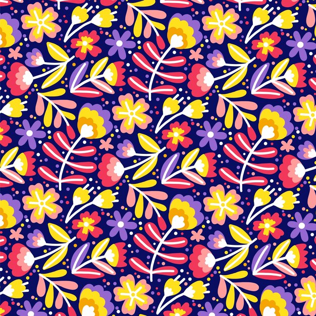 Fondo con estampado floral de colores