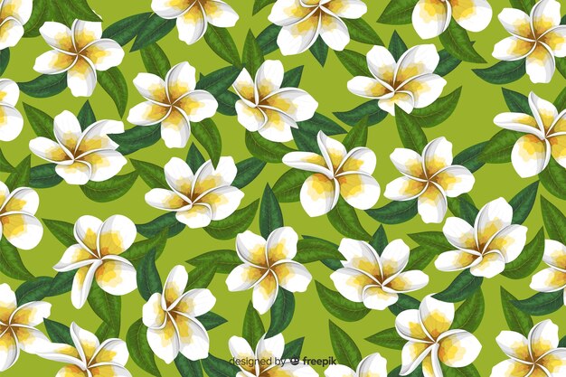 Fondo de estampado de flores tropicales