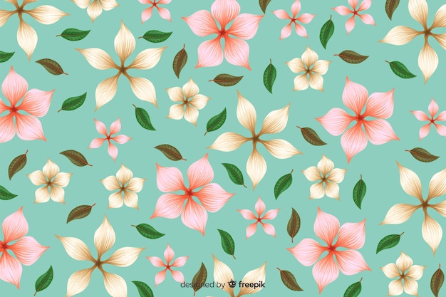 Fondo de estampado de flores tropicales