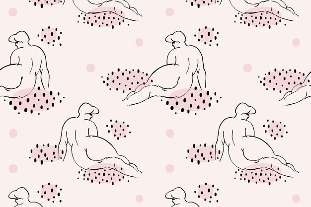 Fondo estampado de mujeres desnudas reclinables