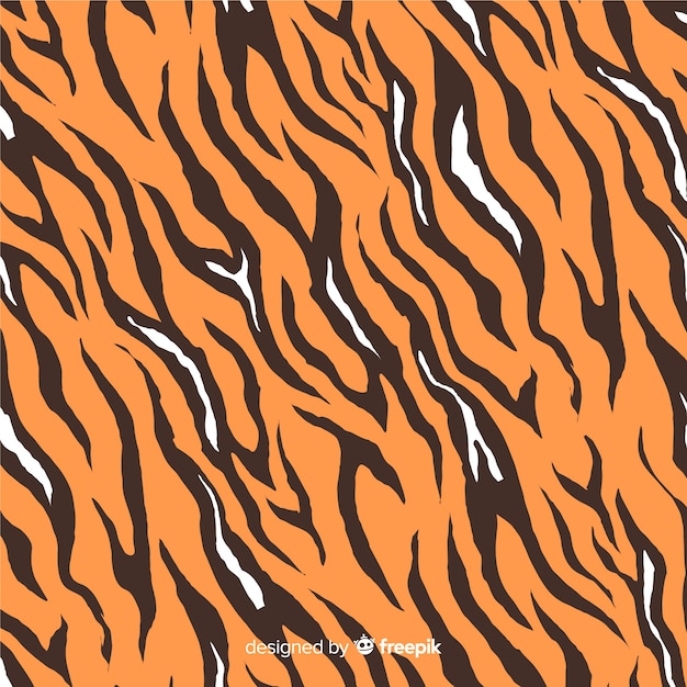 Vector gratuito fondo estampado tigre dibujada a mano