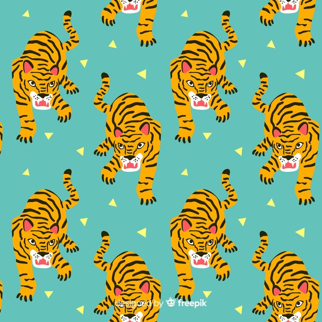 Fondo estampado de tigre dibujado a mano