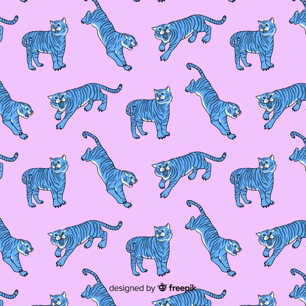 Fondo estampado de tigre dibujado a mano