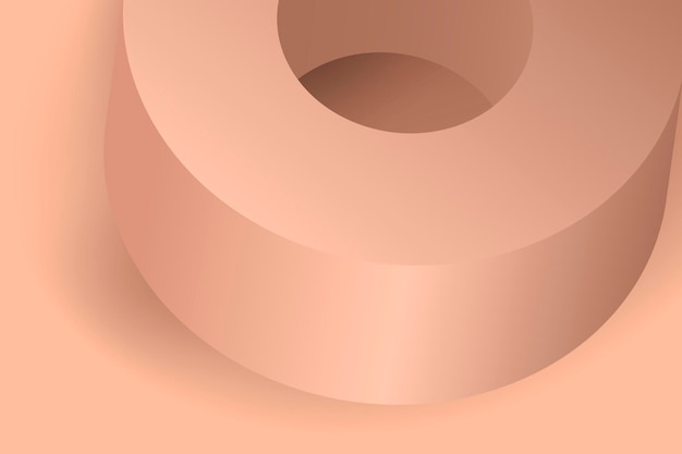 Fondo estético de cobre, forma de anillo geométrico en vector 3D