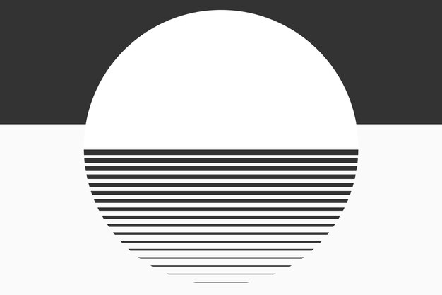 Fondo estético geométrico de luna mínima en blanco y negro