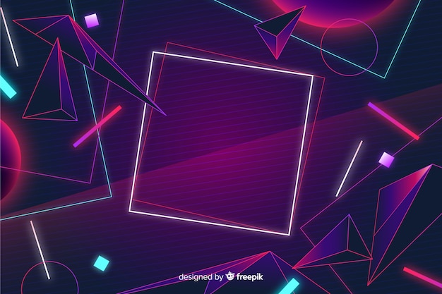 Fondo estilo años 80 con formas geométricas