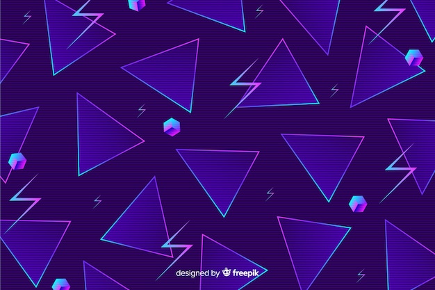 Fondo estilo años 80 con formas geométricas
