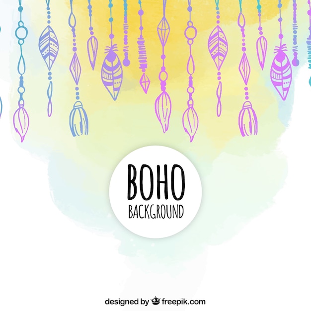 Vector gratuito fondo de estilo boho dibujado a mano