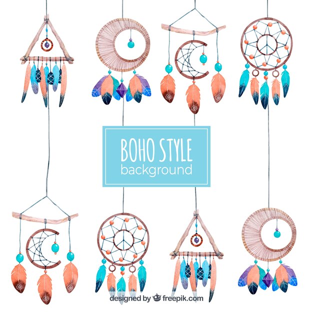 Fondo de estilo boho dibujado a mano