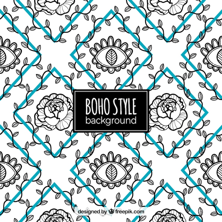 Vector gratuito fondo de estilo boho dibujado a mano