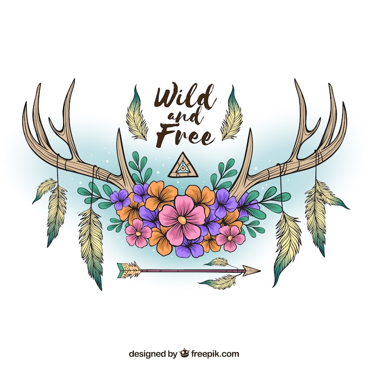 Vector gratuito fondo de estilo boho dibujado a mano