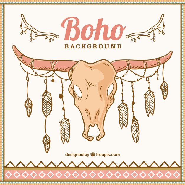 Fondo de estilo boho dibujado a mano