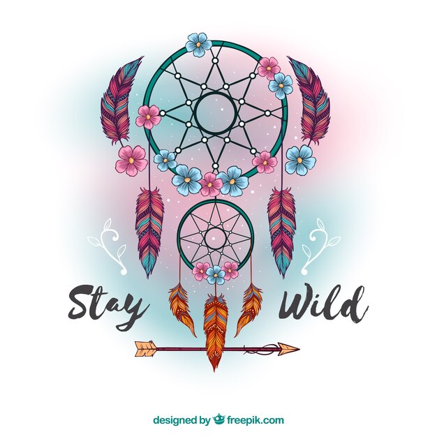 Fondo de estilo boho dibujado a mano