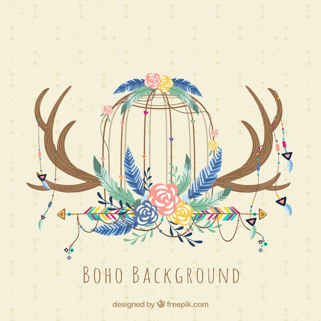 Fondo de estilo boho dibujado a mano