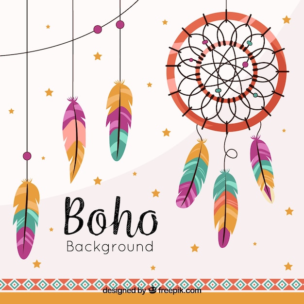 Vector gratuito fondo de estilo boho con diseño plano