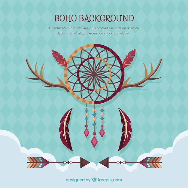 Fondo de estilo boho con diseño plano