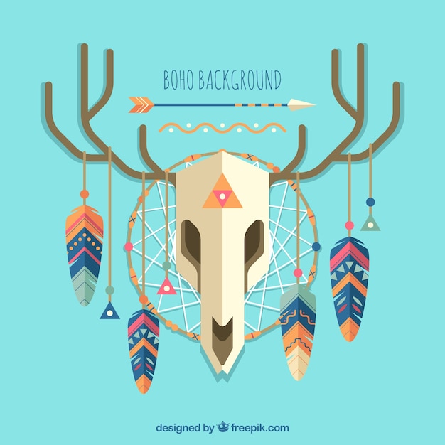 Fondo de estilo boho con diseño plano