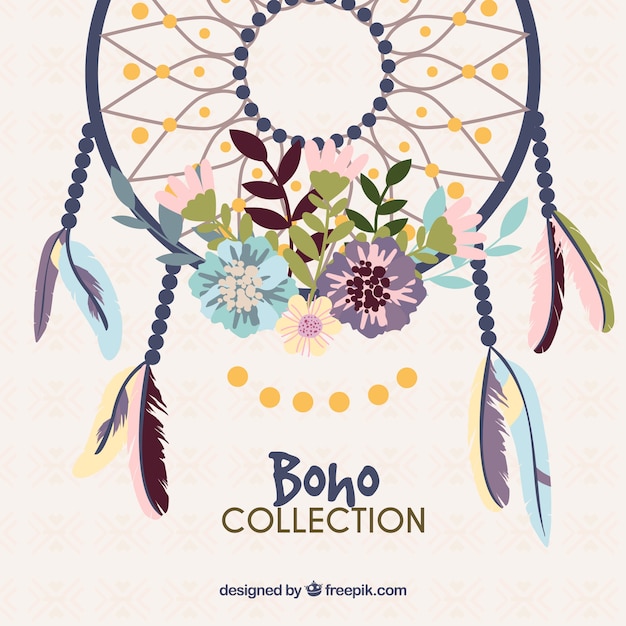 Vector gratuito fondo de estilo boho con diseño plano