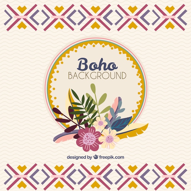 Vector gratuito fondo de estilo boho con diseño plano