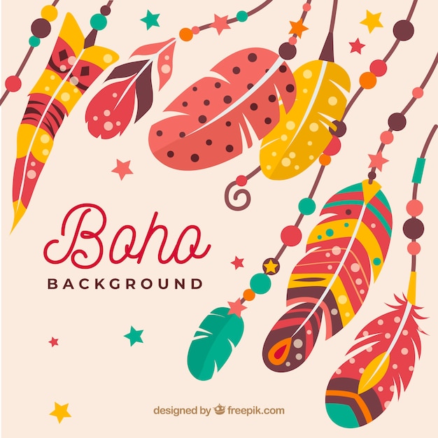 Vector gratuito fondo de estilo boho con diseño plano