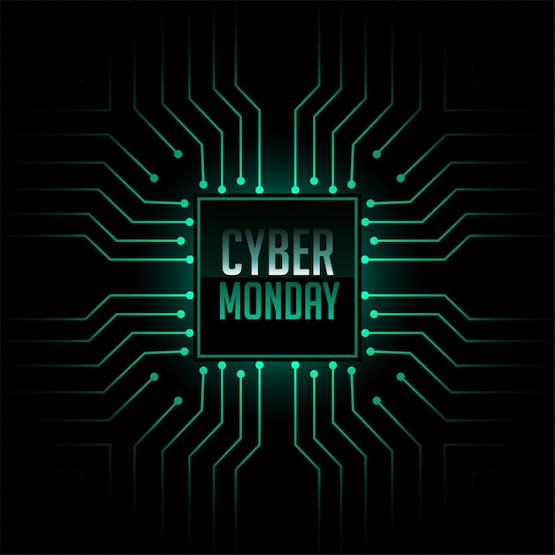 Vector gratuito fondo de estilo de circuito de tecnología de ciber lunes