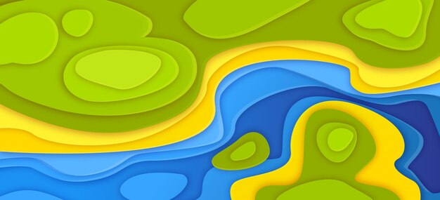El fondo del estilo de corte de papel de la topografía
