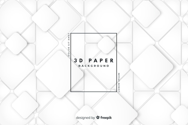 Fondo de estilo de papel 3d blanco