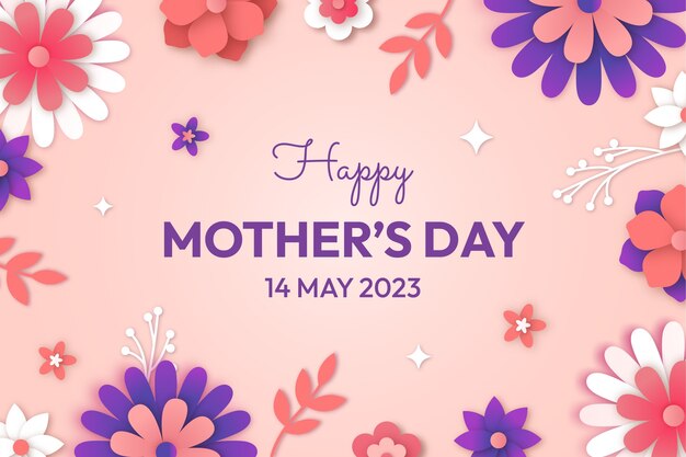 Fondo de estilo de papel para la celebración del día de la madre.