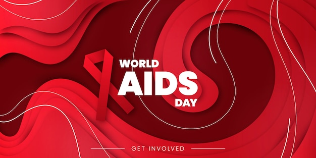 Fondo de estilo de papel del día mundial del sida