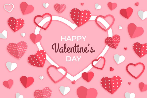 Fondo de estilo de papel de san valentín