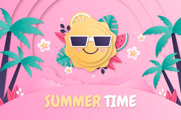 Vector gratuito fondo de estilo de papel para el verano