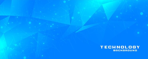 Fondo de estilo de tecnología de baja poli digital azul
