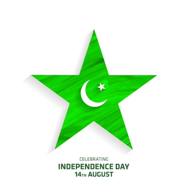 Vector gratuito fondo de estrella de acuarela del día de independencia de pakistán